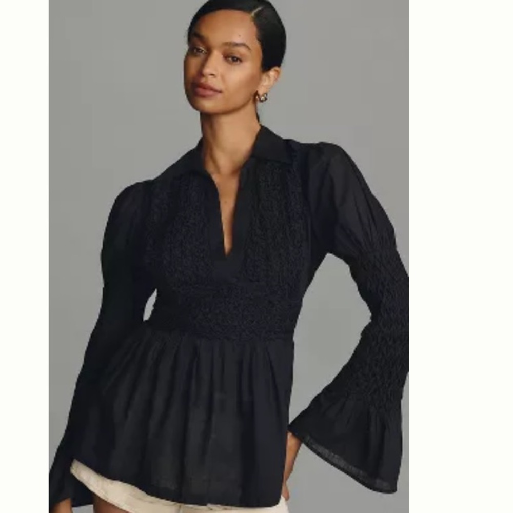 NWT Anthropologie Smocked Bodice Blouse